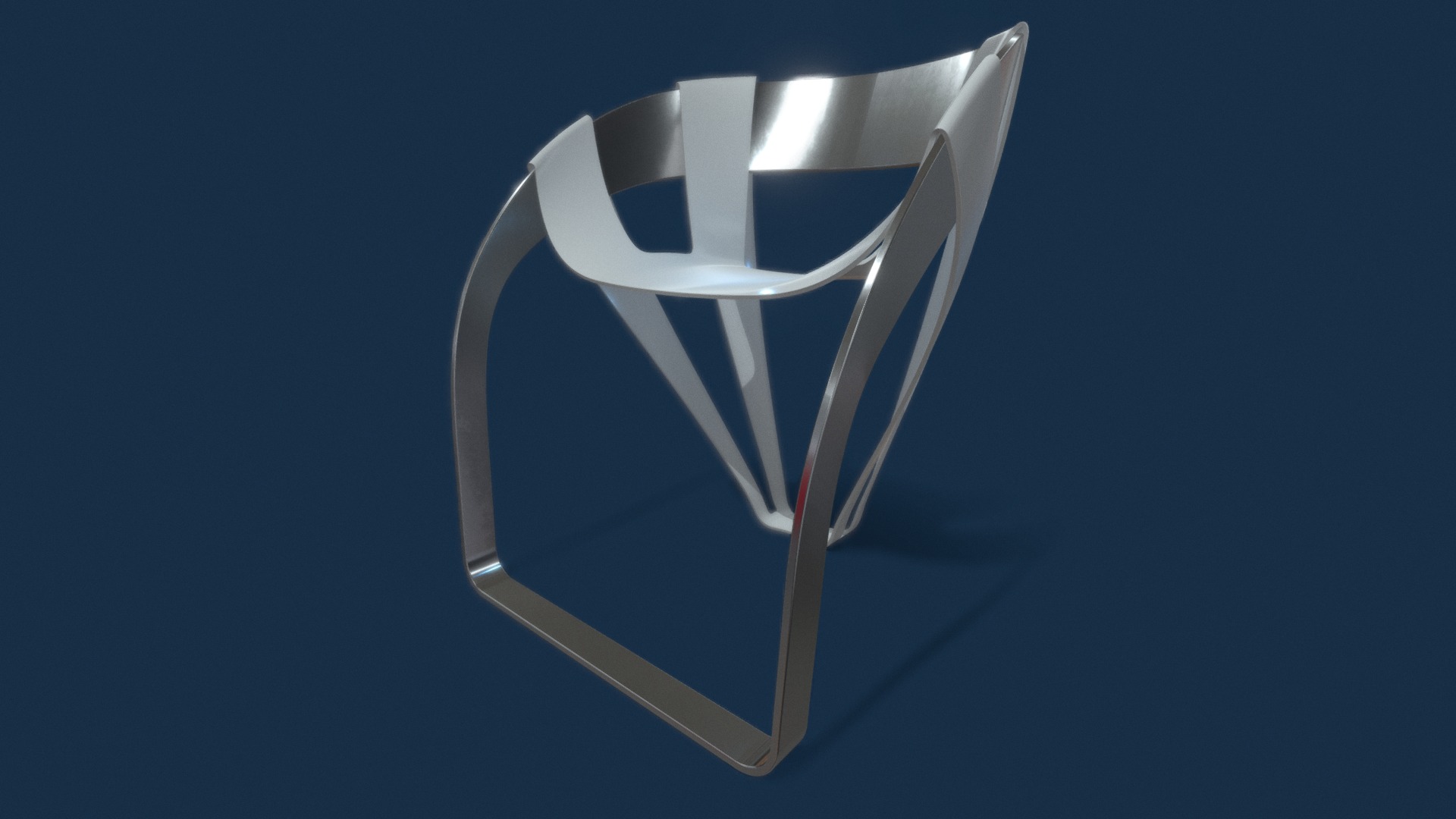3D model Dry Leaf chair by Wilmer Chaca - This is a 3D model of the Dry Leaf chair by Wilmer Chaca. The 3D model is about a white and blue logo.