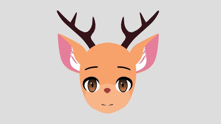 Deer-Girl-Head 3D Model