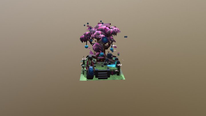 tree and house enviroment_ 3D Model