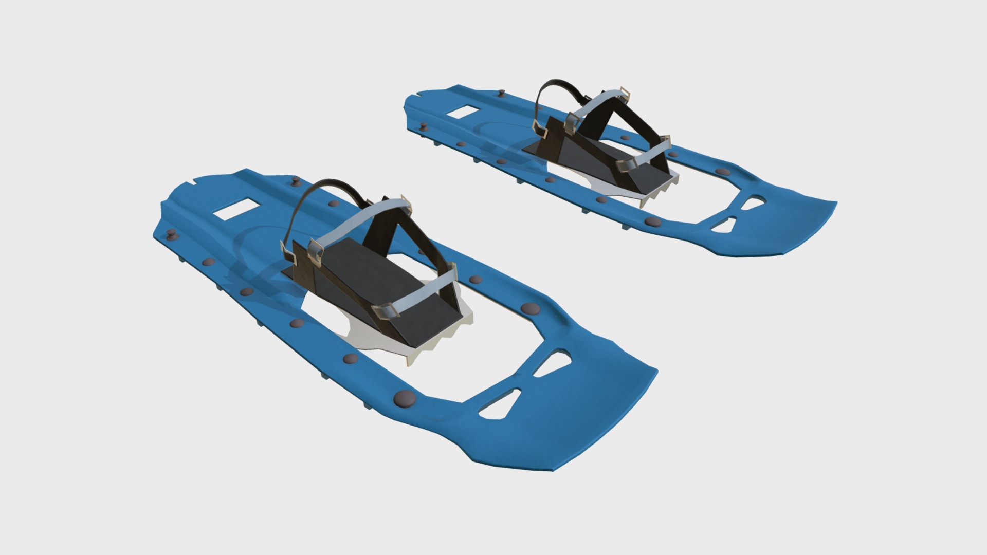 3D model Modern snow shoes - This is a 3D model of the Modern snow shoes. The 3D model is about a blue and white boat.