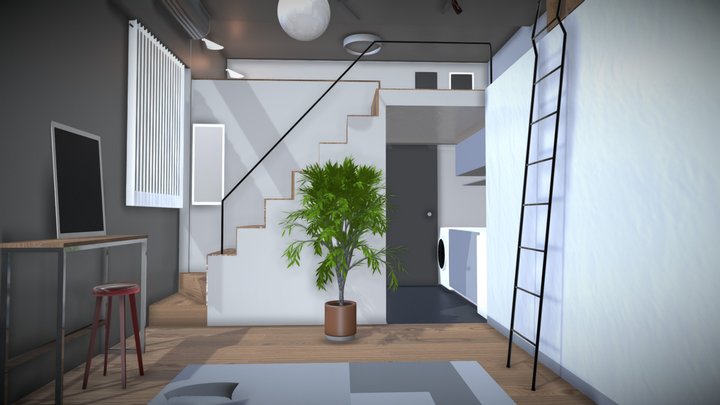 Small apartment with Blender Eevee 3D Model