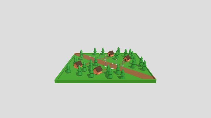 houses in the countryside 3D Model