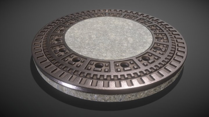 Sewer Cover 1 (High-Poly Version) 3D Model