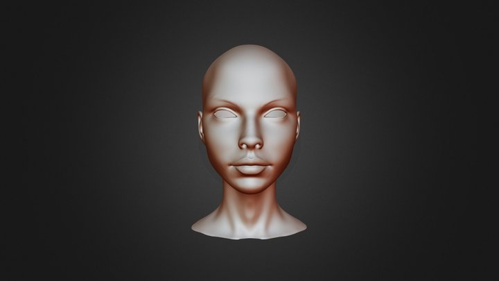 Female_head_retopo 3D Model