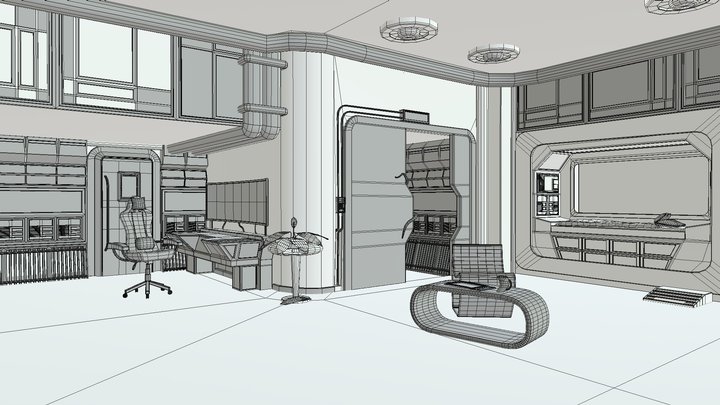 Shadows on the Aircraft (wireframe version) 3D Model