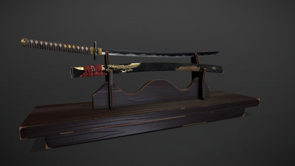 Katana with the case on the rack