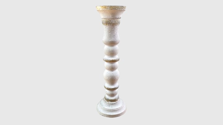 White rustic candle holder 3D Model