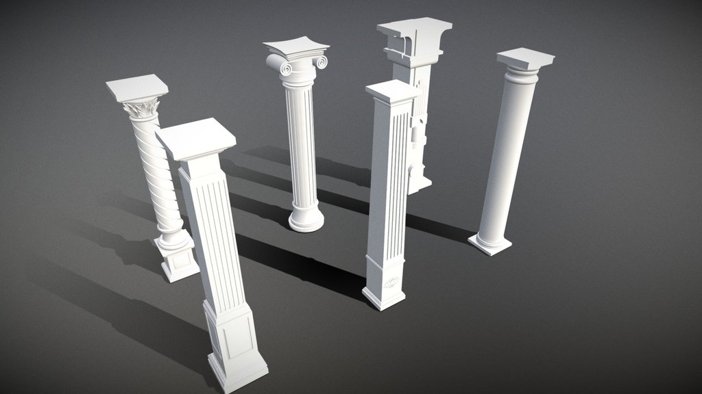 3D Columns Collection of 6 models