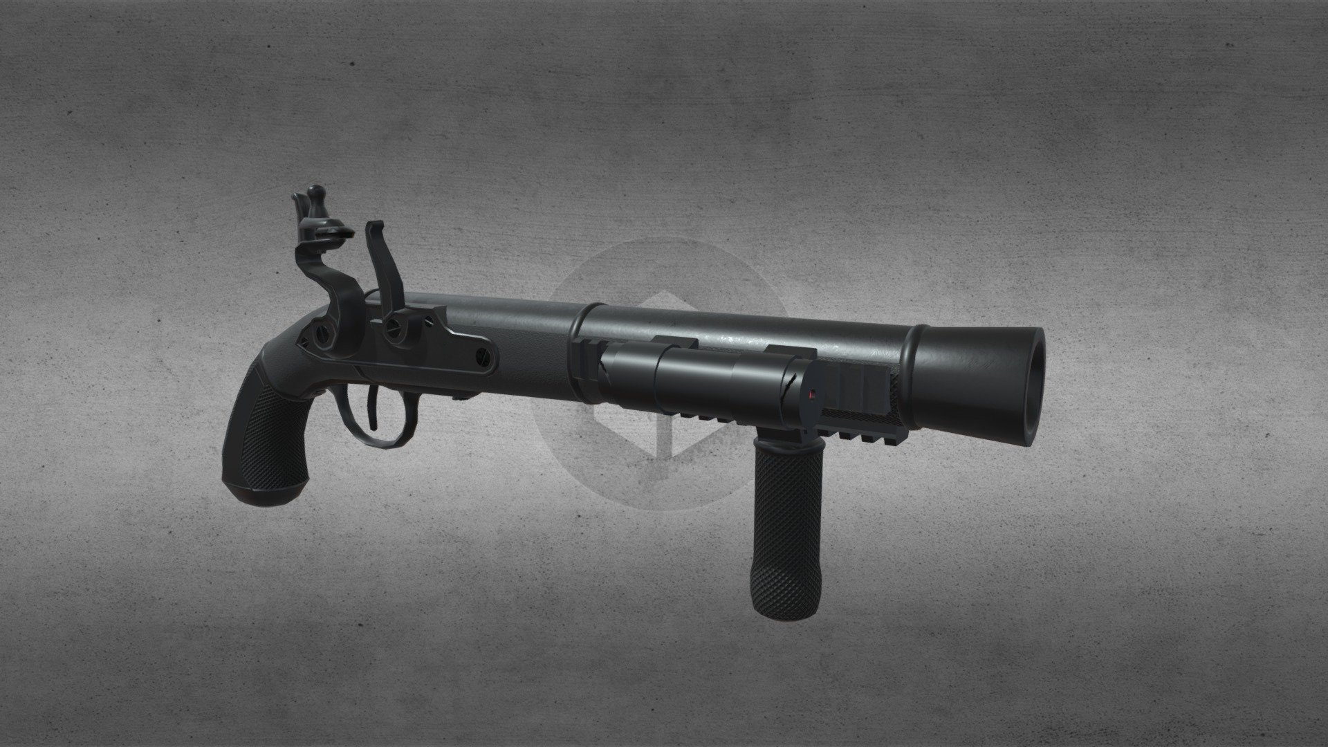 Military Close Combat Tactic Pistol — Sketchfab embed 3D viewer