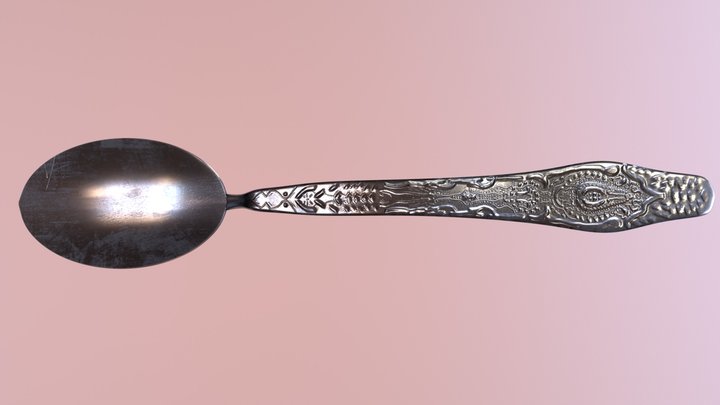 Ornamental Dinner Spoon 3D Model