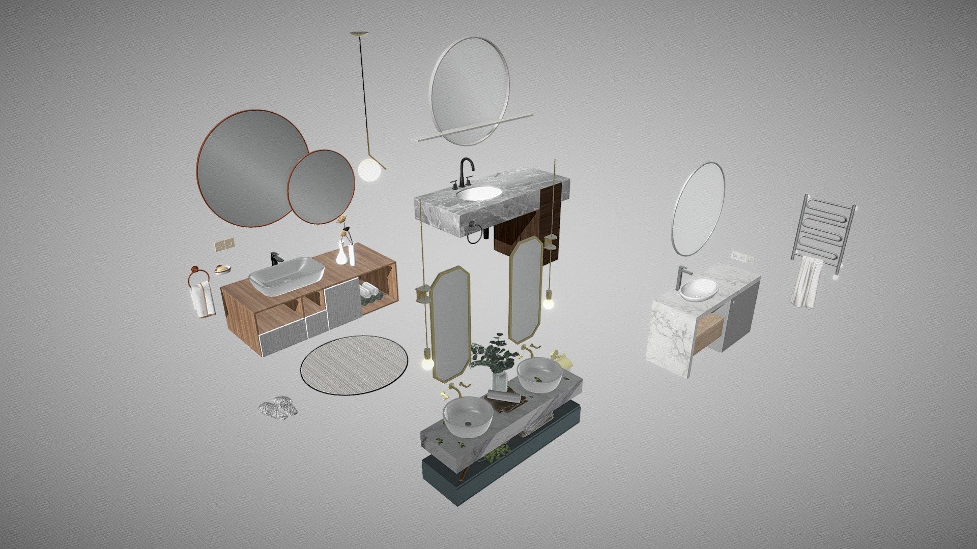 Bathroom Furniture Set 01 - 3d Model By Pro3dmodels [500a267] - Sketchfab