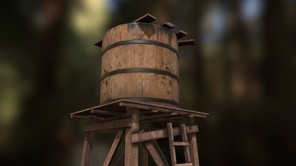 Water Tower — low-poly props 3D model by Chamod1999