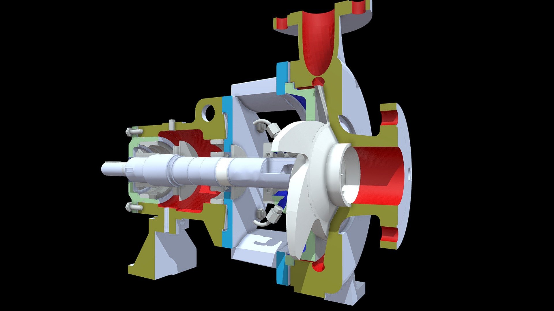 3D - CORTE - BOMBA COM ROTOR FLUTUANTE — Sketchfab embed 3D viewer