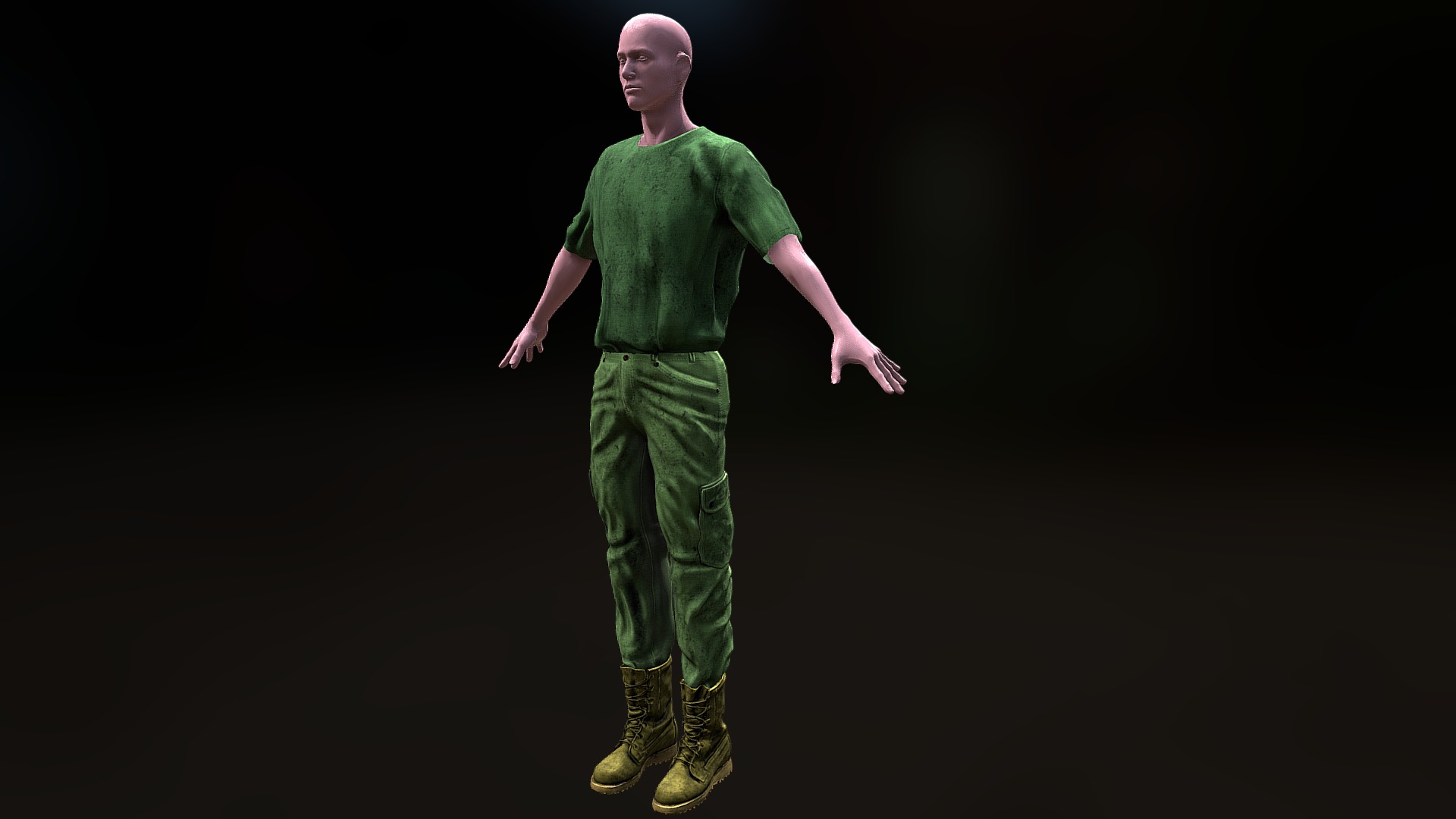 3D model Clothing Set 10 - This is a 3D model of the Clothing Set 10. The 3D model is about a man wearing green clothes.