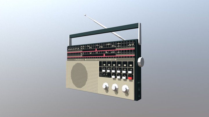 80s portable radio 3D Model