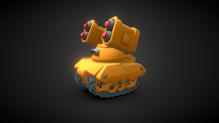 Cartoon Stylized Tank 3D Model