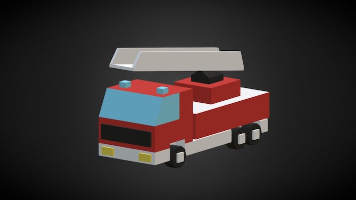 lowpoly Fire truck 3D Model
