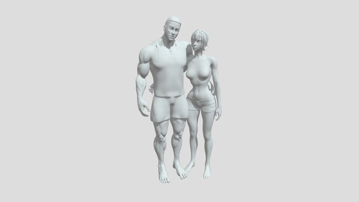 Eternal Love - Couple 3D Model
