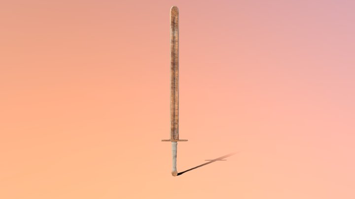 wooden practice sword 3D Model