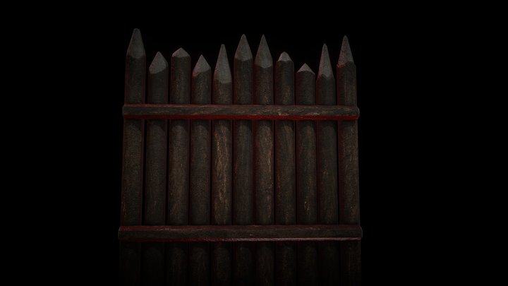 [Barrier of wooden] 3D Model