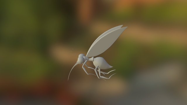 3D Mosquito (No Material) 3D Model