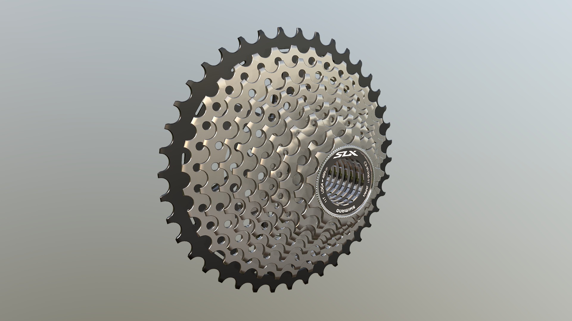 3D model 3d model-11 speed Bicycle Cassette /Кассета-11SP - This is a 3D model of the 3d model-11 speed Bicycle Cassette /Кассета-11SP. The 3D model is about a black and white object.