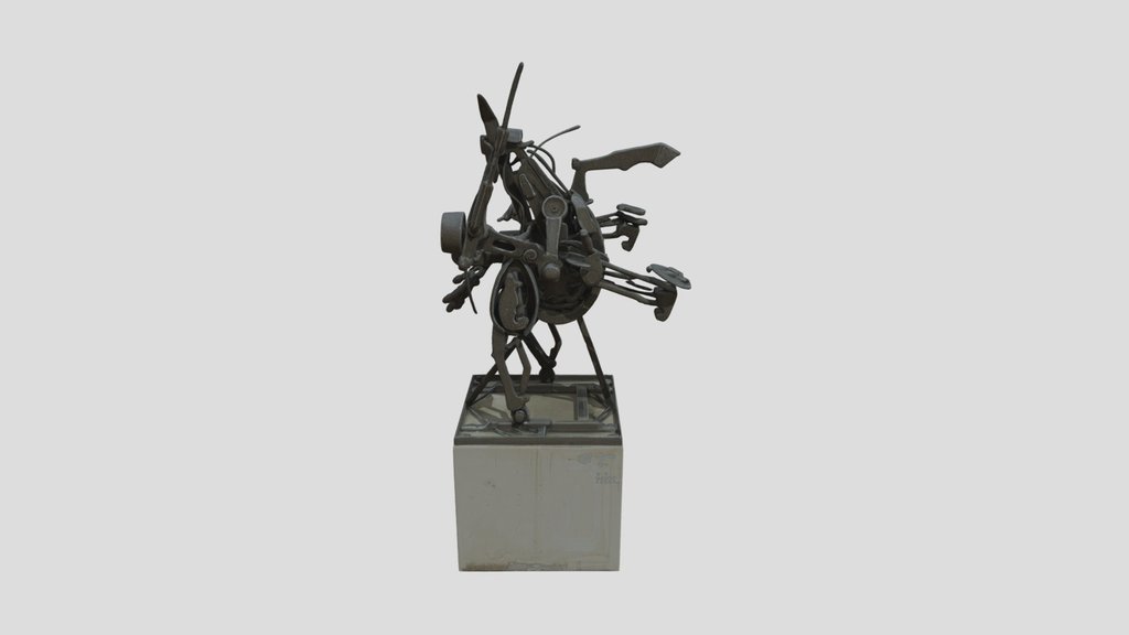 Metal Robot Sculpture 3d Model