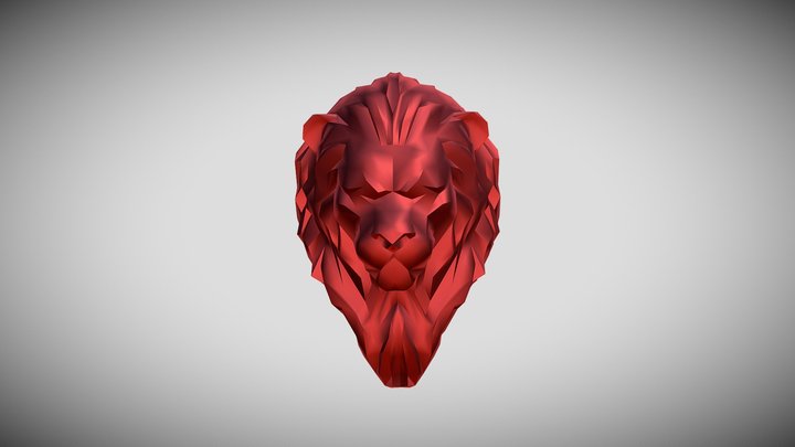 Lion Pendant Low Poly 3D Model