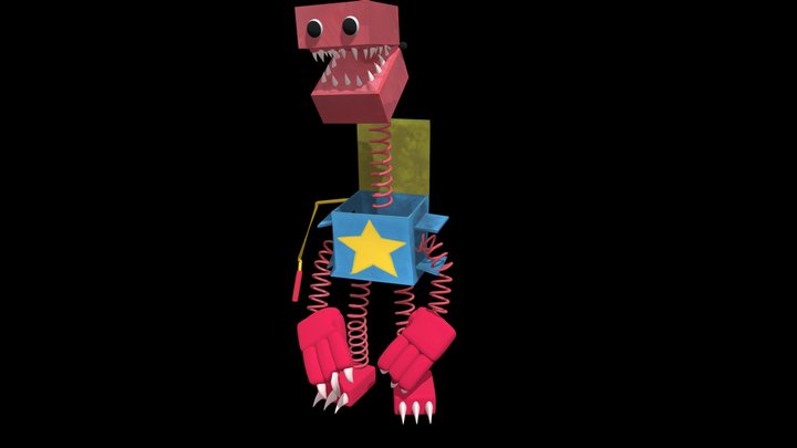 Boxy Boo rigged animation with fixed textures 3D Model