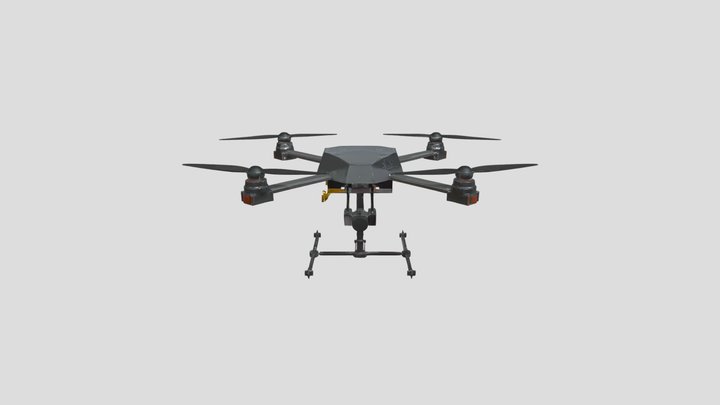 Quadcopter drone with propellers 3D Model