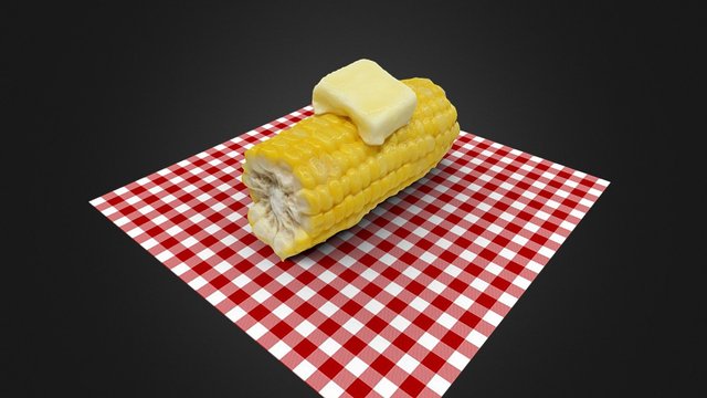 Corn with Butter 3D Model 3D Model
