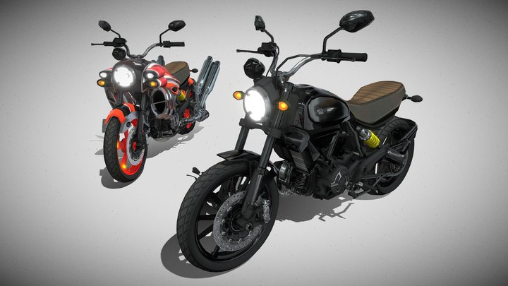 Ducati Scrambler + Upgrade 3D Model