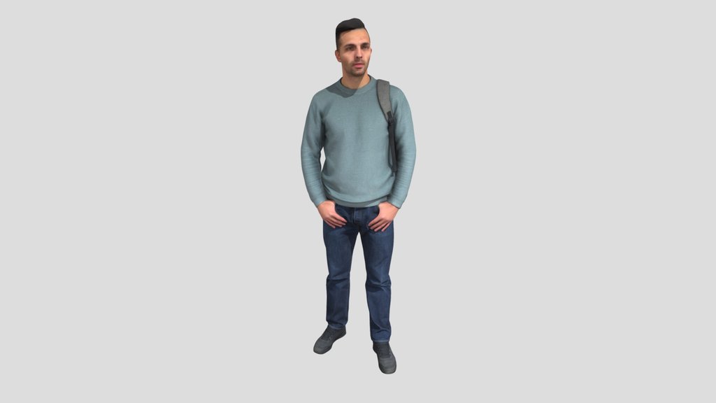 Handsome Guy In A Blue Sweater