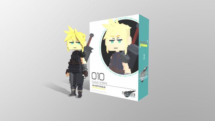 Cloud Strife - Voxel Nendoroid 3D Model