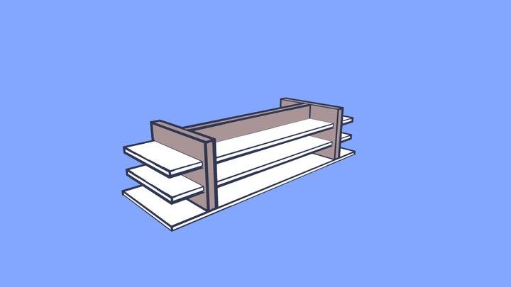 FPE-Styled Grocery Store Shelf 3D Model
