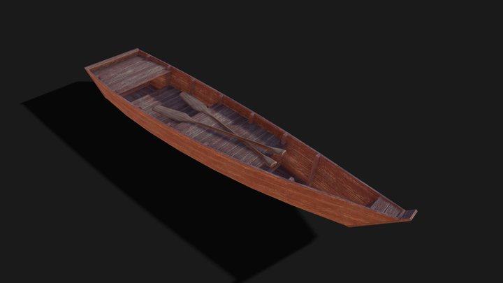 PBR Wooden Boat 3D Model