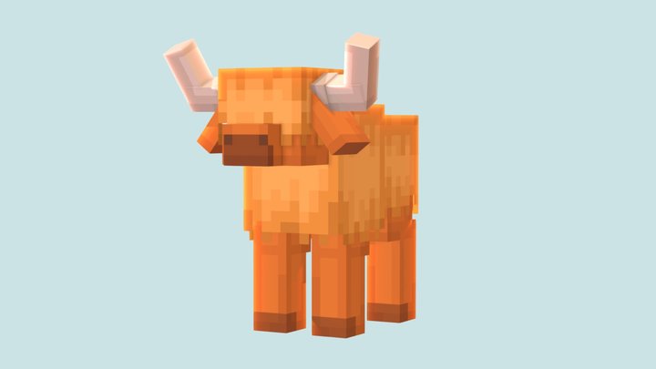 Scottish Highland Cow - Custom Minecraft Model 3D Model