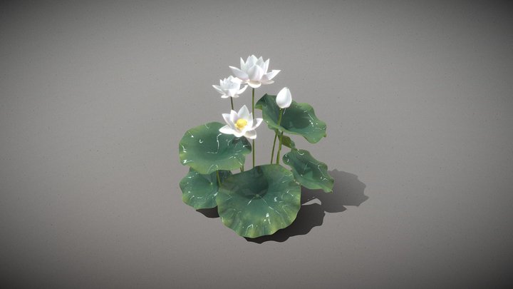 Ancient White Lotus Flower Cluster_Tt – Kostenloses 3D-Modell STL