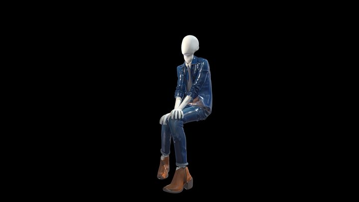 Metaretail: Maniqui chica sentad denim (TRIPO) – Modèle 3D gratuit STL