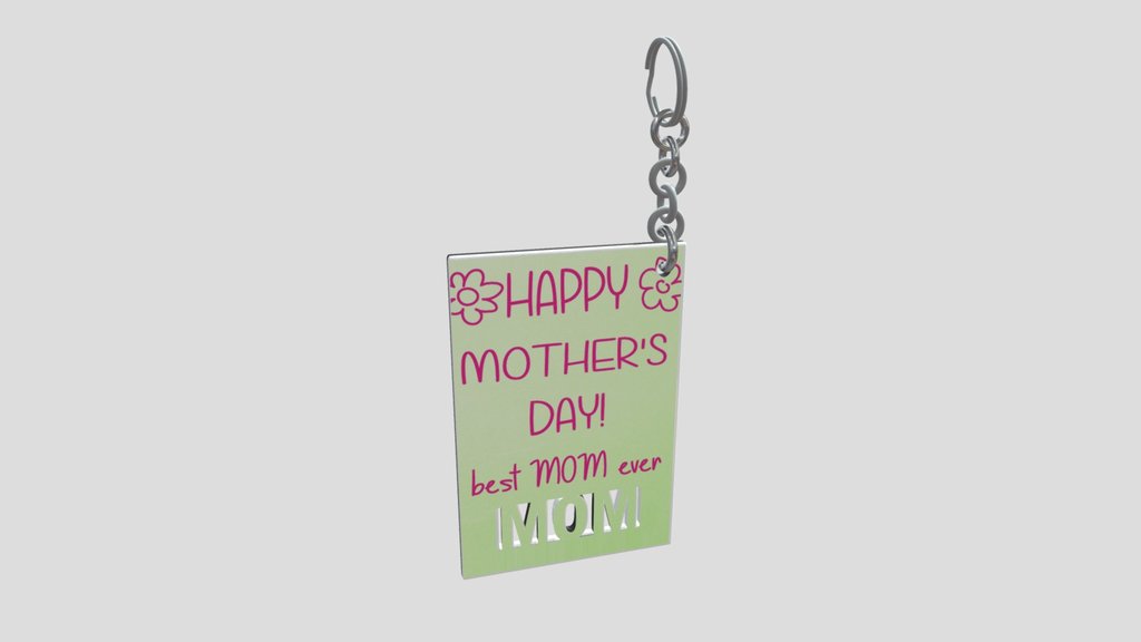 Mother’s Day Keychain Double-Sided 3D Model