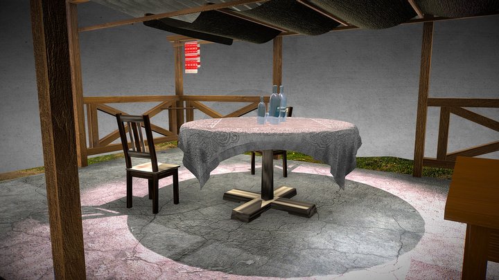 Wooden veranda, terrace 3D Model