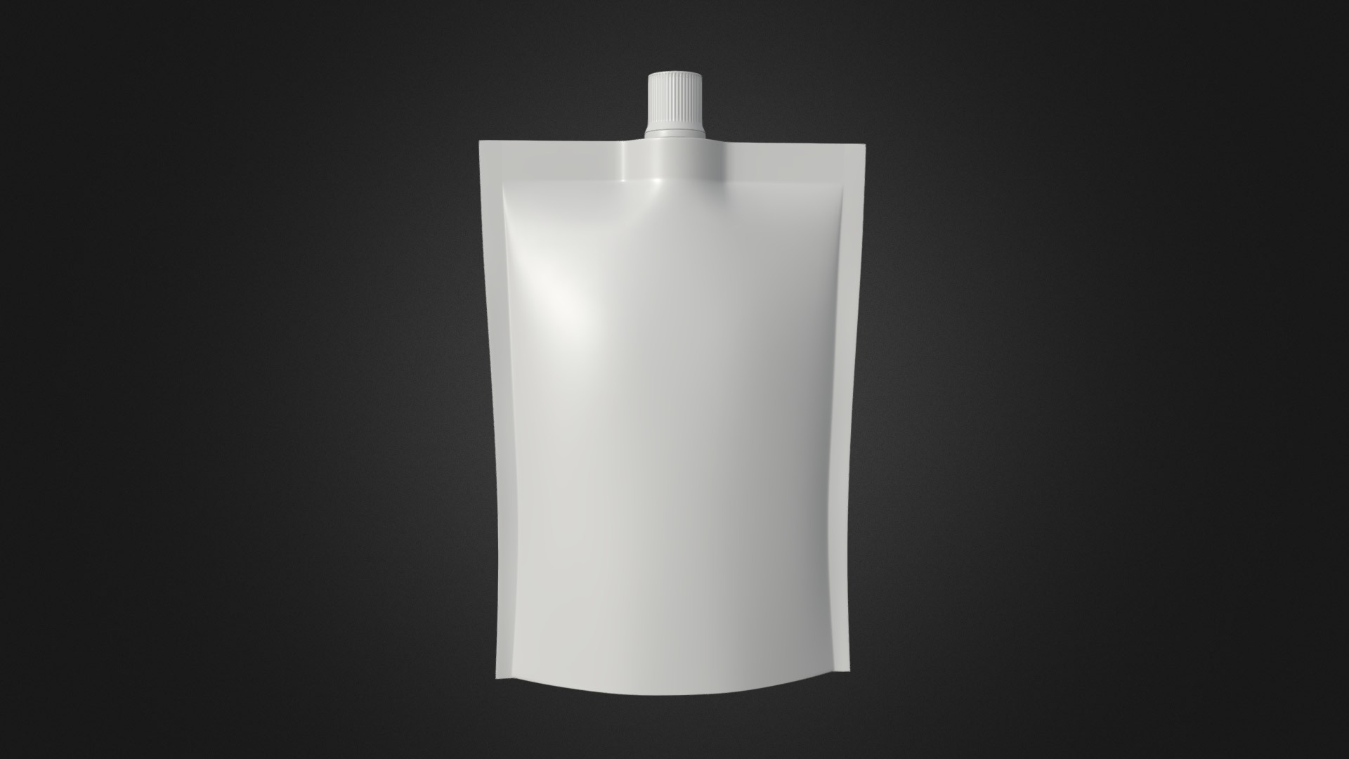 3D model pouch bag 09 - This is a 3D model of the pouch bag 09. The 3D model is about a white bottle with a white cap.