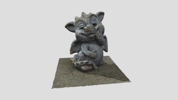 Stone Dragon Statue 3D Model