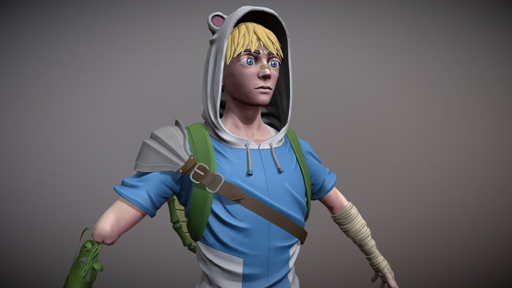 Stylized Finn the human (Adventure Time) 3D Model