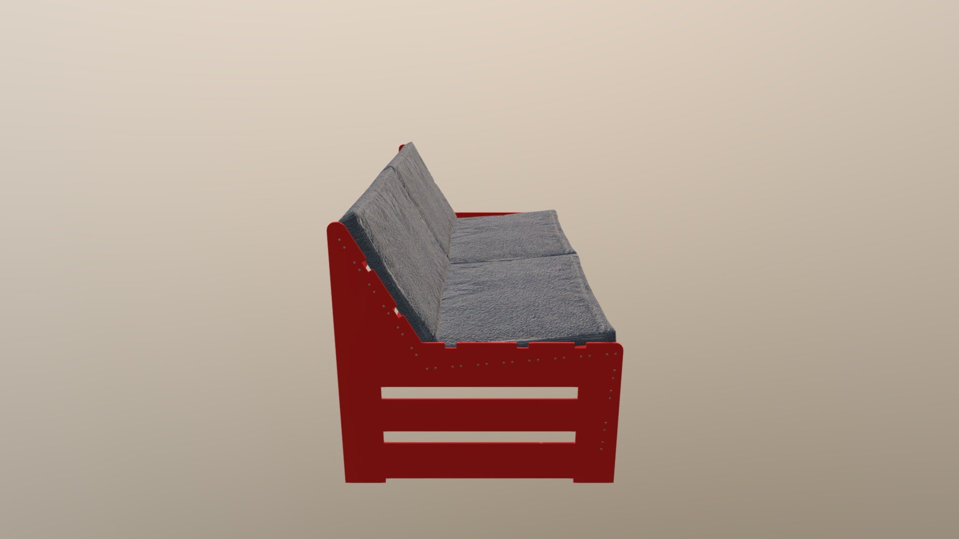 Bench Red GLTF