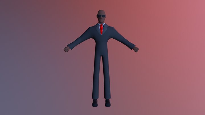 LowPoly Security Guard 3D Model