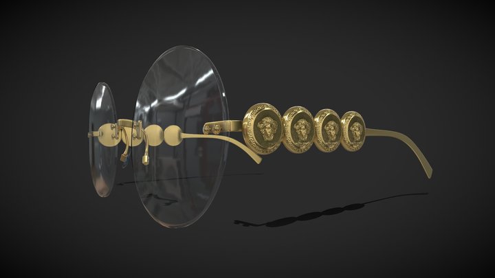 Versace Golden Glasses 3D Model