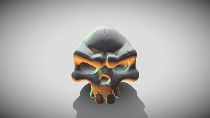 High Poly Old Skull