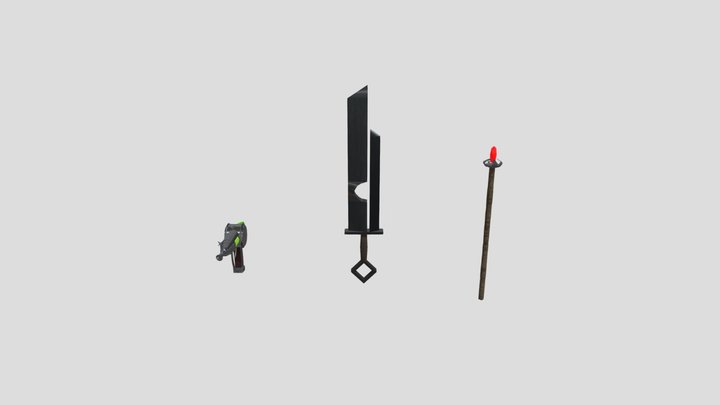 Fantasy Weapons Props 3D Model