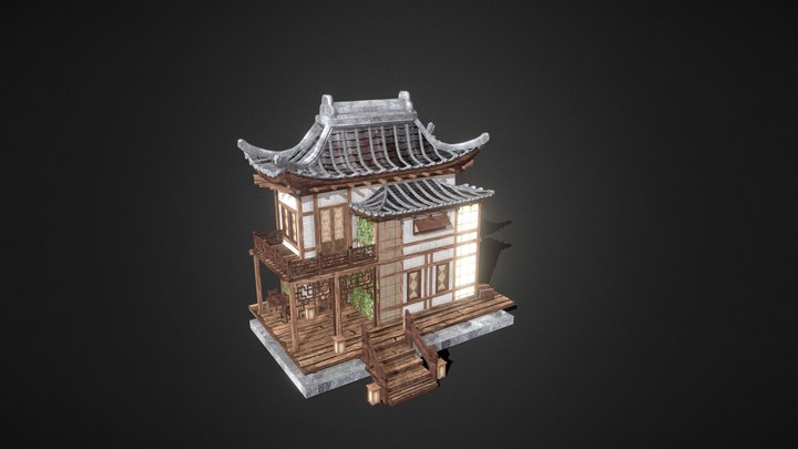 Traditional East Asian-Inspired House Model 3D Model